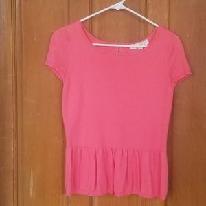 $SALE$ LOFT | Pink peplum sweater shirt size S